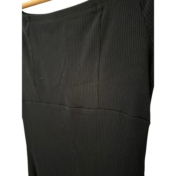 Daily Practice Stretch Ribbed Bell Sleeve Mini Dress Black Size XS - Picture 11 of 13